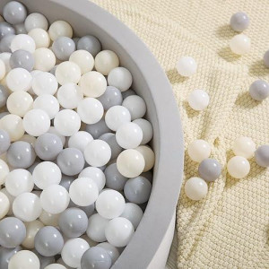 Trendplay Pit Balls For Toddlers 1-3, Pack Of 100 -Brown Balls Bpa Free Phthalate Free Crush Proof Balls For Toddlers Baby Kids Party, Beige+White+Gray