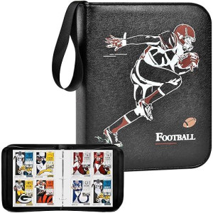 Football Baseball Cards Binder, Football Cards 2022 2023 Trading Card Sleeves Holder Album For Nfl, 440 Pockets Sports Card Display Storage Protectors Collectors For Tcg Card (Folder Only) -Black