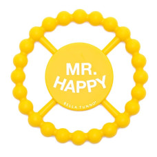 Bella Tunno Happy Teether For Boys - Soft & Easy Grip Baby Boy Teether Toy, Silicone Teether Ring To Help Soothe Gums, Non-Toxic And Bpa Free, Mr Happy
