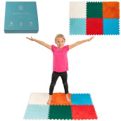 Sensory Tiles For Kids | Orthopedic Sensory Play Mats | Multi-Sensory Exploration | Textured Floor Mats | Sensory Toys For Tactile Play | Orthopedic Mat | Sensory Floor Tiles Fabric (Set 3, 6-Pack)
