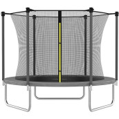 Aotob 8 Ft Trampoline For Kids, Trampoline With Enclosure Net, Recreational Outdoor Trampoline, Astm Approved (Grey)