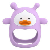 Teething Toys For Babies 0-6 Months, Never Drop Silicone Baby Teether, Hand Pacifier For Sucking Babies, Soothing Pain Relief, Best Chew Toy For Teething Baby, Teething Mitten For New Born - Purple