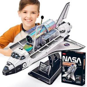 Nasa Space Shuttle Discovery 3D Puzzles For Adults Kids Space Toys For Boys 5-8 Rocket Ship Puzzles For Kids Ages 8-10 12-14 Building Toys Crafts For Adult Space Exploration Puzzle, 126 Pieces