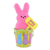 Animal Adventure 9-10.5 Inch Easter Soft Plush Peepsa In Tin Bucket Pink