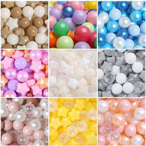 Trendplay Pit Balls For Toddlers 1-3, Pack Of 100 - Balls Bpa Free Phthalate Free Crush Proof Balls For Toddlers Baby Kids Party, Gradient Blue+Gradient Coffee