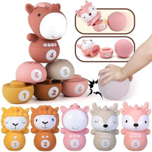 Nueplay 8 Pcs Kids Bowling Toys Set, Matching & Sorting Fine Motor Games, Learning Toys For 1 2 3 Year Old Toddlers, Christmas Birthday Gifts For Baby Girls
