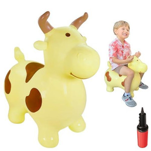 WALIKI Bouncy Horse Hopper Benny The Jumping Bull Inflatable Hopping Pony for Toddlers