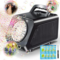 Bubble Machine Automatic Bubble Blower For Kids: 20000+ Bubbles Per Minute Bubble Maker For Kids Toddlers| Zerhunt 2024 Upgrade Portable Bubble Machine Toys For Indoor Outdoor Birthday Parties(Black)