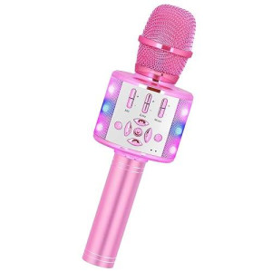 Amazmic Toys For Girls, Kids Karaoke Microphone Toddler Microphone For Kids With Lights, Birthday Gift For Girls, Boys Toy Age 3 4 5 6 7 8+(Light Pink)