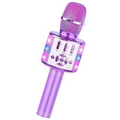 Amazmic Toys For Girls, Kids Karaoke Microphone Toddler Microphone For Kids With Lights, Birthday Gift For Girls, Boys Toy Age 3 4 5 6 7 8+(Light Purple)