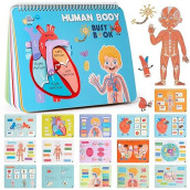 Freebear Preschool Busy Book For Toddlers, Human Body Learning & Education Toys Activities, Autism Materials, Travel 4 5 6 7 8 Years
