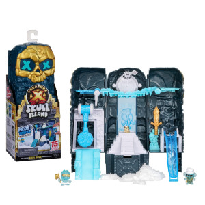 TREASURE X Lost Lands Skull Island Frost Tower Micro Playset, 15 Levels of Adventure Survive The Traps and Discover 2 Micro Sized Action Figures Will You Find Real gold Dipped Treasure