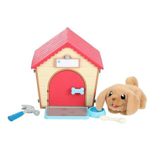 Little Live Pets - My Puppy'S Home Interactive Plush Toy Puppy & Kennel. 25+ Sounds & Reactions. Make The Kennel, Name Your Puppy And Surprise! Puppy Appears! Easy Build Diy Kennel. Batteries Included