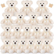 Zhanmai 18 Pcs 14 Inch Bears Stuffed Animal 2024 Graduation Gifts Bulk Plush Bear Toys For Birthday Baby Shower Party Favor(White)