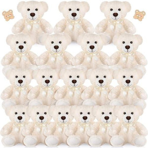 Zhanmai 18 Pcs 14 Inch Bears Stuffed Animal 2024 Graduation Gifts Bulk Plush Bear Toys For Birthday Baby Shower Party Favor(White)