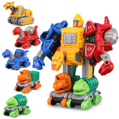 Fajiabao Transforming Toys For 3 4 Year Old Boy Toys Car 5 In 1 Dinosaur Transform Action Figures Robot Toys Take Apart Car Toy Trucks Construction Vehicle Excavator Toys Christmas Boy Gift 3 4 5 6 7?