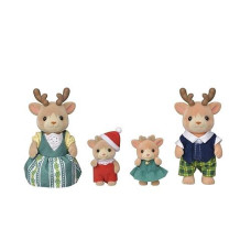 Calico Critters Reindeer Family - Set Of 4 Collectible Doll Figures For Ages 3+