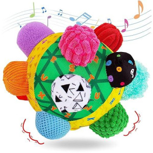 Teytoy Baby Sensory Music Shake Dancing Ball Toy For Toddlers 1-3,Sensory Bumble Ball Toy For Kids, Montessori Sensory Toys Bouncing Toddler Ball Learning Toys Gifts For 1 Year Old Up