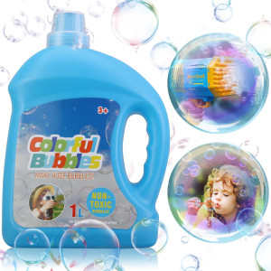 Shcke Bubble Machine Solution, 1 L/ 33.8 Oz Concentrated Bubble Refill Solution For All Bubble Toys, Safe And Fun, Easy To Use, Leak-Proof And Portable, Occasions