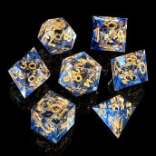 Dnd Dice Set Handmade 7 Accessories Sharp Edge Dice For Dungeons And Dragons Ttrpg Games, Multi-Sided Rpg Polyhedral Resin Sharp Edge Dice Roleplaying Games Shadowrun Pathfinder Mtg
