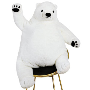 Snowolf Djungelskog Bear Giant Simulation Bear Toy 2023 Polar Bears Stuffed Animal Plush Doll Huge Cuddly Teddy Bear For Home Decoration Valentine'S Birthday Gift, 31.5In/80Cm, White