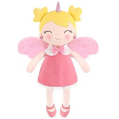 Gagaku Soft Baby Doll Plush Unicorn Girl Angle With Wings 17� Cute Plush Baby Toys For Baby And Toddler - Pink