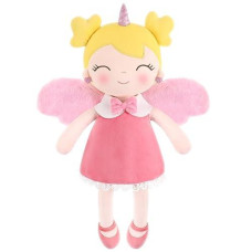 Gagaku Soft Baby Doll Plush Unicorn Girl Angle With Wings 17� Cute Plush Baby Toys For Baby And Toddler - Pink