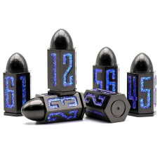D6 Bullet Metal Dice Set For Table Games, Hnccesg 6 Sided Dice 6 Pieces Dice For Warhammer Dnd Dungeons And Dragons Role Playing Game Pathfinder D&D Accessories Gifts (Blue Number)