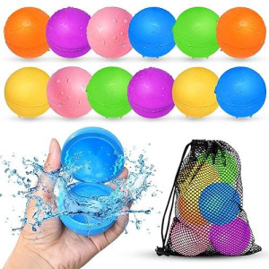 Soppycid Water Balloons Splash Ball, Summer Water Toys, No Mess Water Balloon Fight For Kids, For Birthday Party, Summer Party, Multiple Colors, With Storage Bag (4 Pcs)