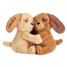 Let'S Make Memories Personalized Hugging Plush Puppies - Puppy Love - Dog Stuffed Animal For Kids - For Birthday - For Boy - For Girl