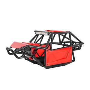 Injora Nylon Rock Buggy Roll Cage Body Shell Chassis Kit For Scx10 Ii 90046 Utb10 1/10 Rc Crawler Upgrade Parts (Red)