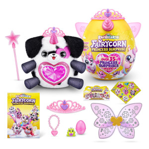 Rainbocorns Fairycorn Princess Surprise (Puppy) by ZURU 11 collectible Plush Stuffed Animal, Surprise Egg, Wearable Fairy Wings, Magical Fairy Princess, Ages 3+ for girls, children