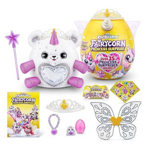 Rainbocorns Fairycorn Princess Surprise (Bear) by ZURU 11 collectible Plush Stuffed Animal, Surprise Egg, Wearable Fairy Wings, Magical Fairy Princess, Ages 3+ for girls, children