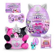 Rainbocorns Kittycorn Surprise Series 2 (Calico Cat) By Zuru, Collectible Plush Stuffed Animal, Surprise Egg, Sticker Pack, Slime, Ages 3+ For Girls, Children