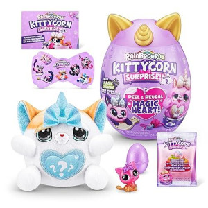 Rainbocorns Kittycorn Surprise Series 2 (Exotic Cat) By Zuru, Collectible Plush Stuffed Animal, Surprise Egg, Sticker Pack, Slime, Ages 3+ For Girls, Children