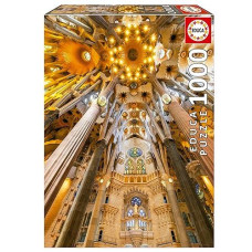 Educa - Modernism - Sagrada Familia Interior - 1000 Piece Jigsaw Puzzle - Puzzle Glue Included - Completed Image Measures 26.77" X 18.9" - Ages 14+ (19614)