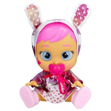 Cry Babies Stars Coney -12" Baby Doll | Pink And White Shiny Iridescent Dress With Bunny Themed Hoodie, For Girls And Kids 18M And Up
