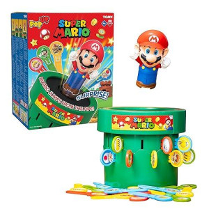 Tomy Pop Up Super Mario Family And Preschool Kids Board Game, 2-4 Players, Suitable For Boys & Girls Ages 4+