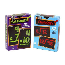 Regal Games - Two-Pack Math Flash Cards - Multiplication & Division Practice - Bright, Bold Easy To Read - Classroom, Homework, Study Supplement - 56 Cards, 112 Problems Per Pack
