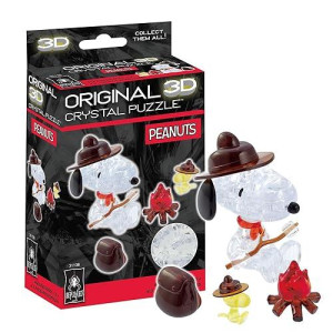 Bepuzzled, Peanuts Snoopy Campfire Original 3D Crystal Puzzle, Based On Characters From The Beloved Peanuts Comic Strip, For Puzzlers Ages 12 And Up
