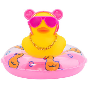 Wonuu Car Duck Rubber Duck Car Ornaments Duck Car Dashboard Decorations With Cute Headband Swim Ring Necklace Sunglasses