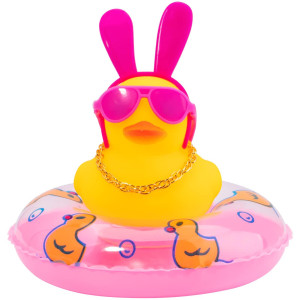 Wonuu Car Duck Rubber Duck Car Ornaments Duck Car Dashboard Decorations With Cute Headband Swim Ring Necklace Sunglasses