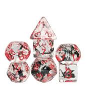 Cusdie 7-Die Dnd Dice, Polyhedral Dice Set Filled With Animal, For Role Playing Game Dungeons And Dragons D&D Dice Mtg Pathfinder (Bats)