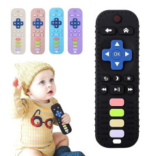 Baby Teething Toys,Baby Remote Control Teething Toy For 0-24 Months Baby Teether Chew Toy Relief Remote Control Baby Toys For Infant Toddlers Boys Girls(Black)