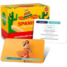 Spanish Vocabulary 300 Flash Cards - Beginner Vocab With Pictures - Memory & Sight Words - 2024 Educational Language Learning - Game Like Play - Kids, Grade School, Classroom, Homeschool - Briston