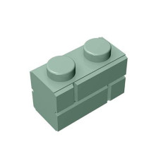 Classic Bulk Brick Block, Compatible With Lego Parts And Pieces 98283: Greenish 1X2 Masonry Profile Brick,100Pcs.