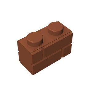 Classic Bulk Brick Block, Compatible With Lego Parts And Pieces 98283: Coffee 1X2 Masonry Profile Brick,100Pcs.