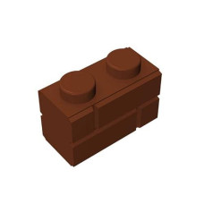 Classic Bulk Brick Block, Compatible With Lego Parts And Pieces 98283: Brown 1X2 Masonry Profile Brick,100Pcs.