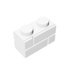 Classic Bulk Brick Block, Compatible With Lego Parts And Pieces 98283: White 1X2 Masonry Profile Brick,100Pcs.