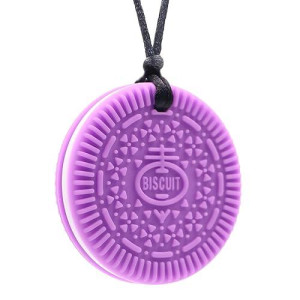 Chew Necklace For Sensory Kids, Silicone Teething Necklace For Baby, Sensory Chewy Teether For Boys And Girls With Autism, Chewing, Adhd, Spd, Autism Chew Toys For Adult Purple�